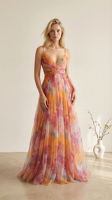 Ana | Elegancia floral en un vestido largo