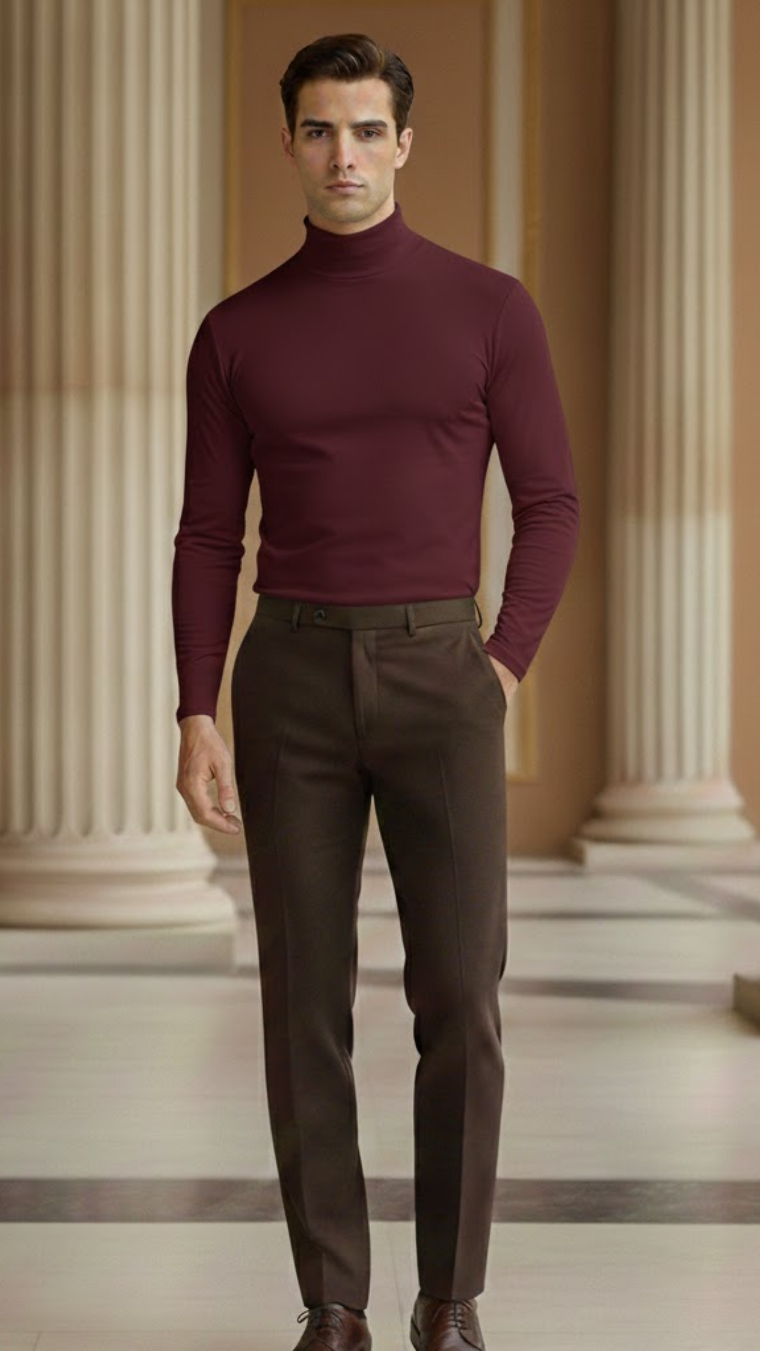 Alejandro - Camiseta de manga larga, cuello alto