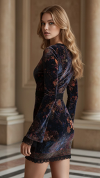 Liora ❘ Mini Vestido con Estampado Floral y Encaje