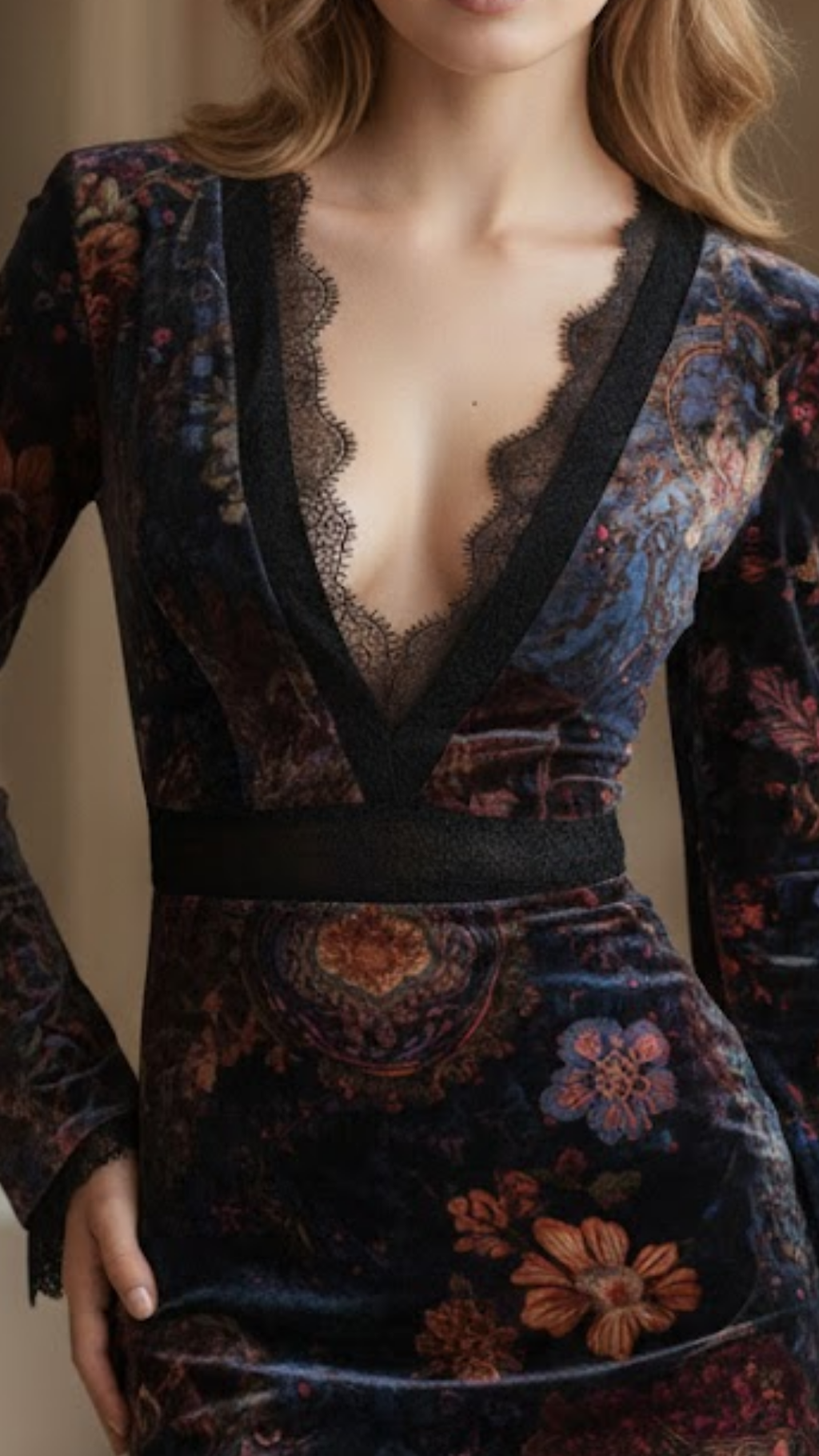 Liora ❘ Mini Vestido con Estampado Floral y Encaje