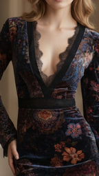 Liora ❘ Mini Vestido con Estampado Floral y Encaje