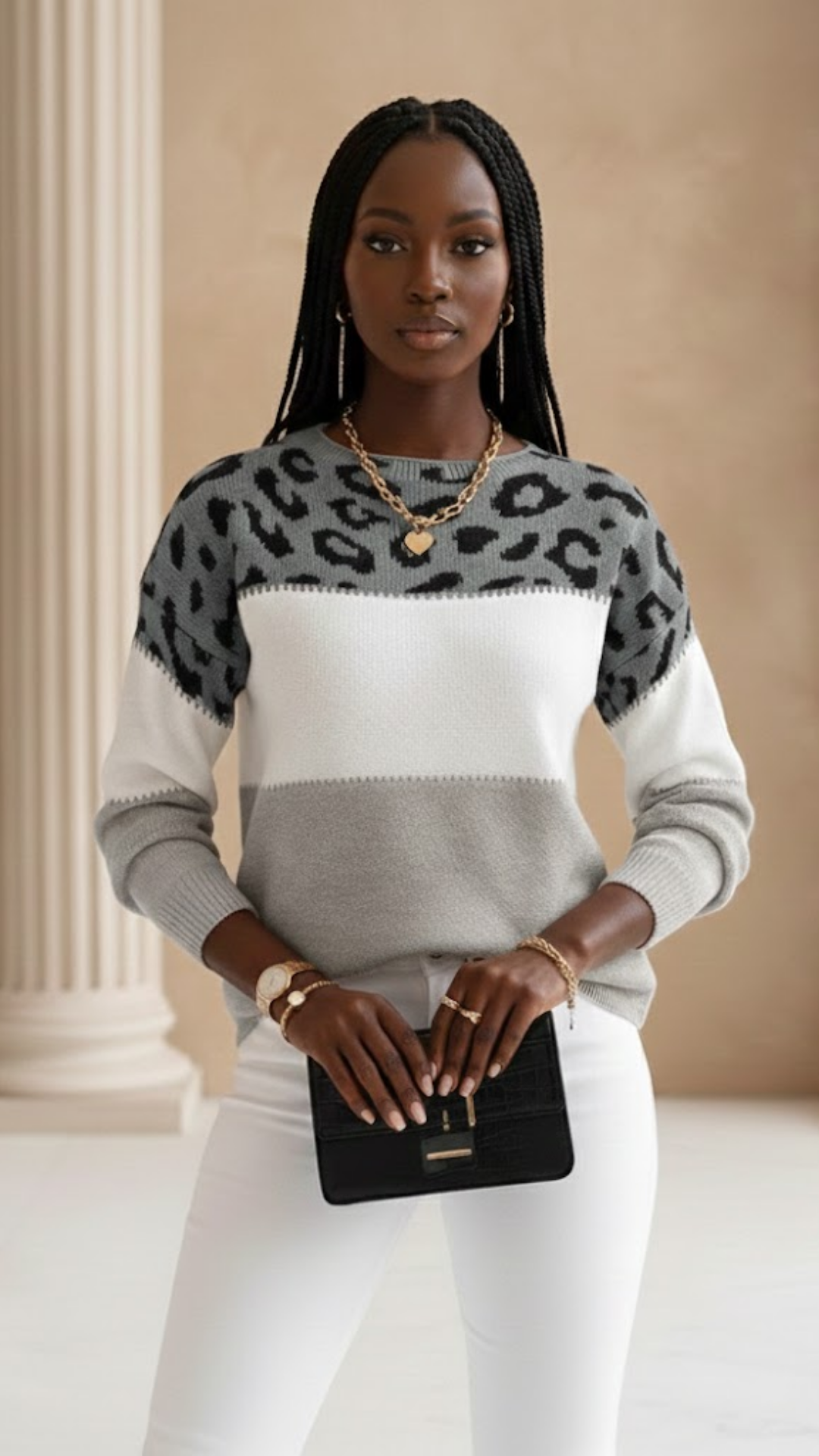 Noémie | Suéter elegante con estampado de leopardo