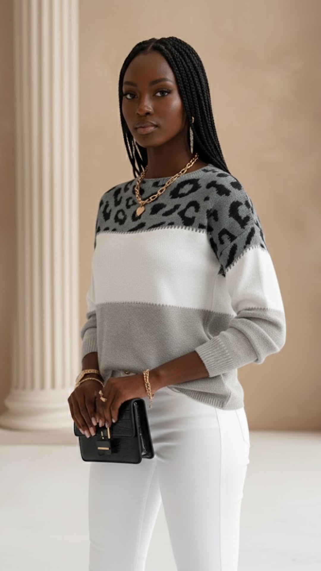 Noémie | Suéter elegante con estampado de leopardo