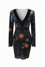 Liora ❘ Mini Vestido con Estampado Floral y Encaje