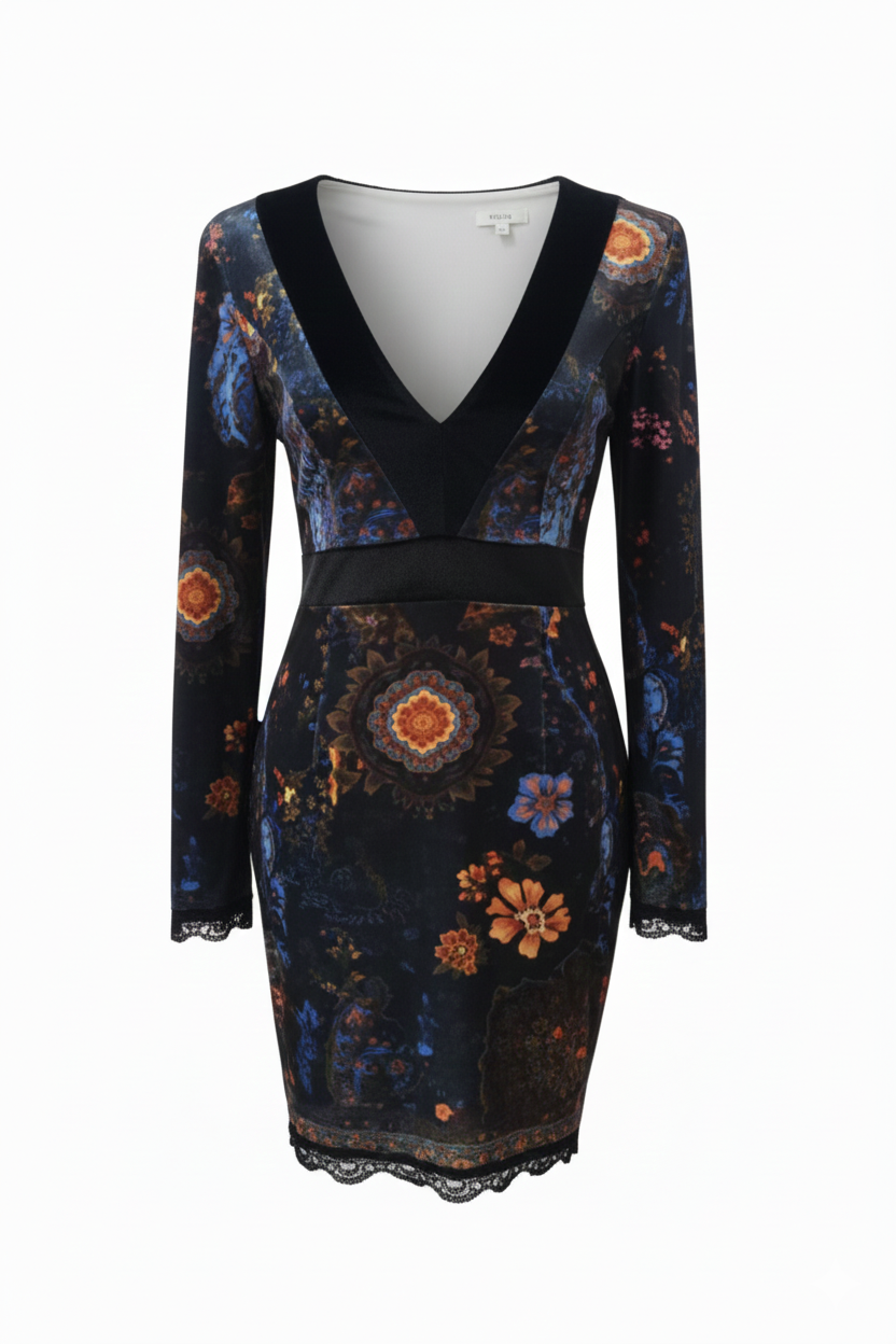 Liora ❘ Mini Vestido con Estampado Floral y Encaje